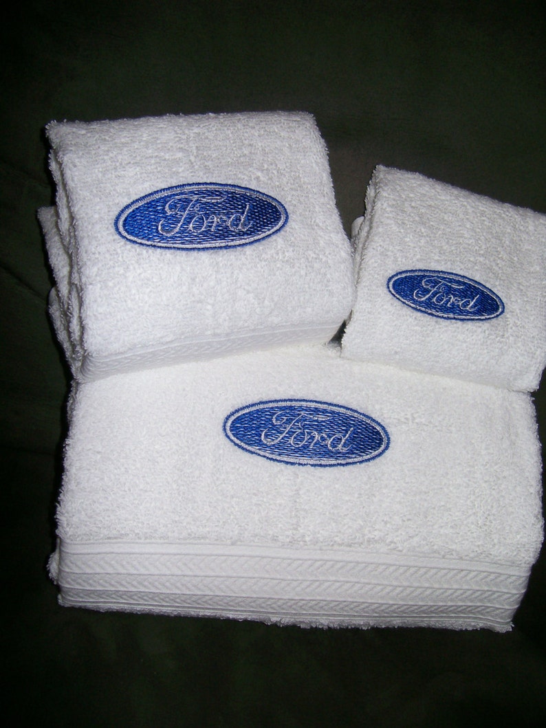 Embroidered Personalised Towels Car Logo Ford Etsy