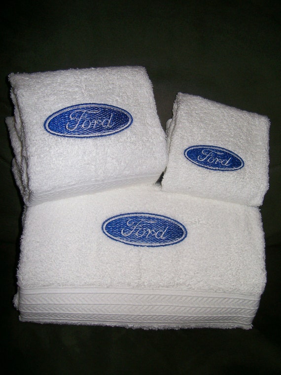 Embroidered Personalised Towels Car Logo Ford Etsy