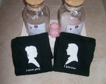 Expressive Love: His and Hers ‘I Love You, I Know’ Hand Towels