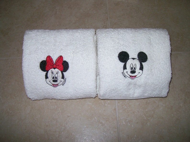Mickey and Minnie Mouse 2 Hand Towels Personalized Etsy