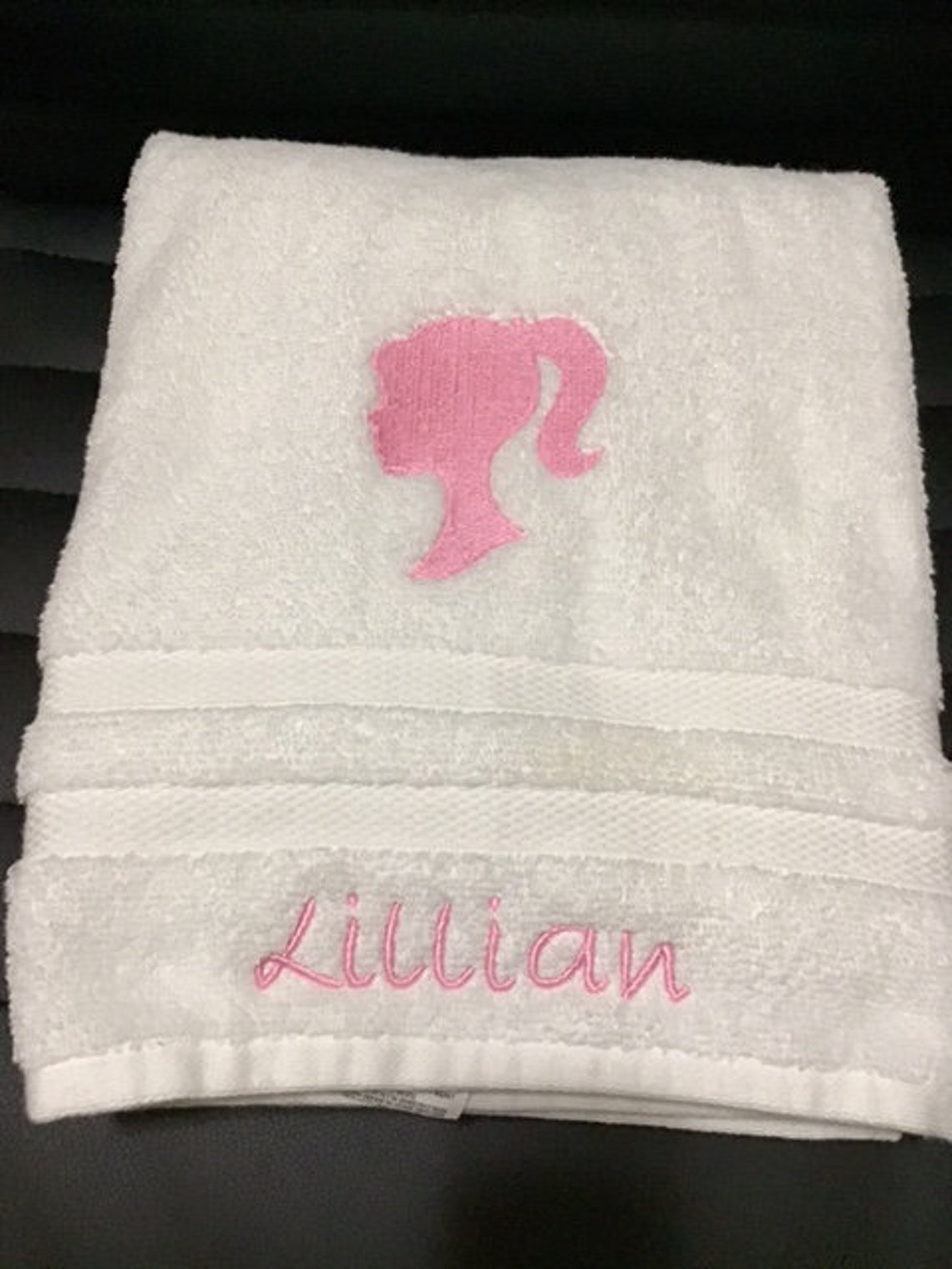Barbie 3 Piece Embroidered Bath Towel Set Personalized | Etsy