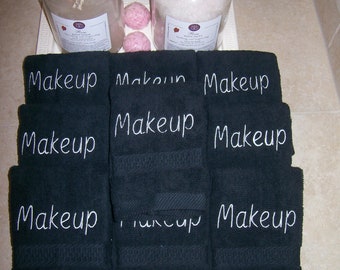 Sleek Elegance: 10-Piece Black Makeup Remover Washcloth Set