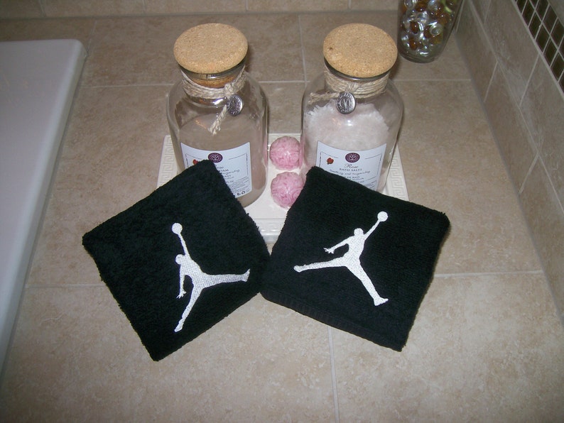 2 Hand Towels with Michael Jordan Jump man Silhouette Etsy