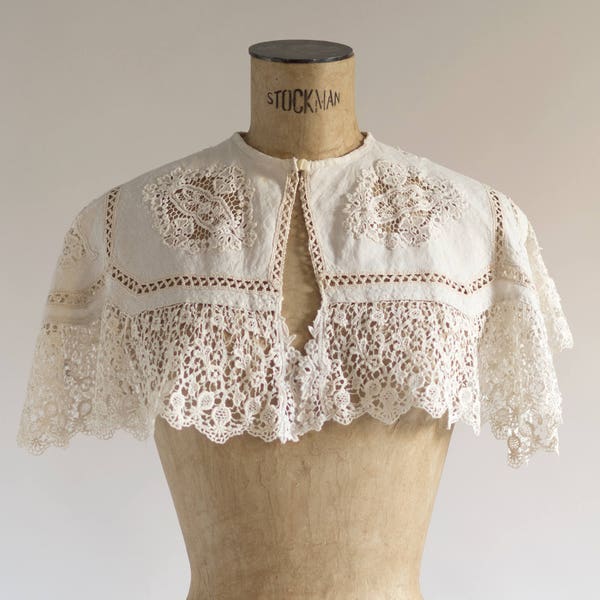 Bridal Capelet - Antique 1910s - Irish Lace - Edwardian Capelet - Ca' D'Oro Capelet