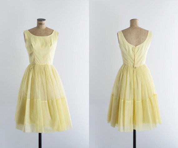 Vintage 50s Yellow Prom Dress