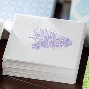 Lilac Letterpress Card Set