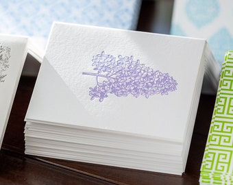 Lilac Letterpress Card Set