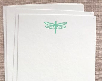 Flat Card Set with Letterpress Dragonfly (vertical)