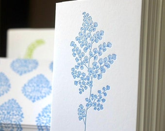 Blue Wildflower Letterpress Card Set