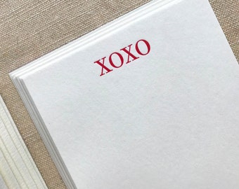 Flat Card Set with Letterpress XOXO