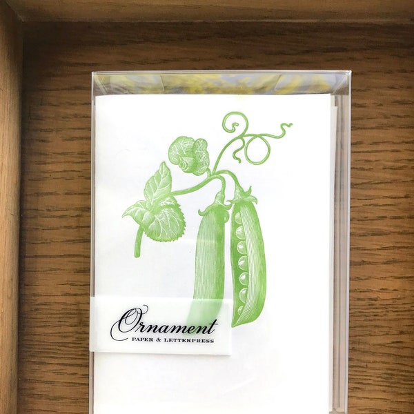 Pea pods Letterpress Card Set