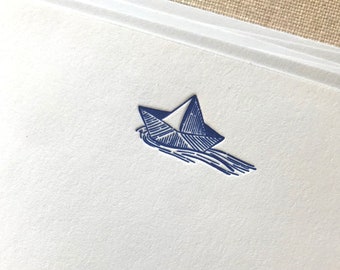 Flat Card Set with Paper Sailboat