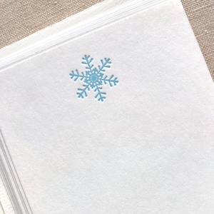 Flat Letterpress Card Set with Snowflake (vertical)