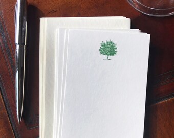 Flat Card Set with Letterpress Tree (vertical)