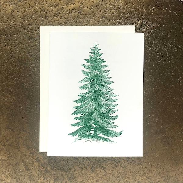 Pine Tree Letterpress Card set