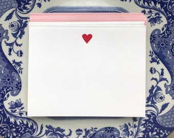 Flat Card Set with Letterpress Heart