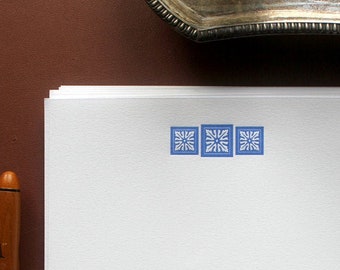 Cotton Writing Paper with Letterpress Italian Tile Motif