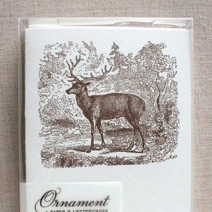Deer Engraving Letterpress Card Set