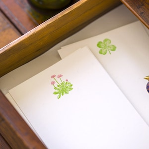 Flat Card Set with Letterpress Flowers vertical image 1