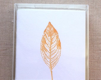 Single Leaf Letterpress Card Set