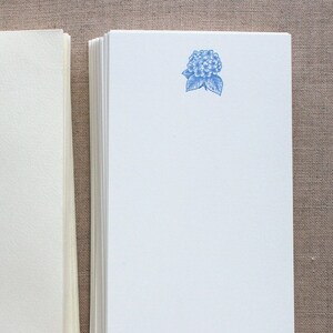 Flat Card Set with Letterpress Hydrangea (vertical)