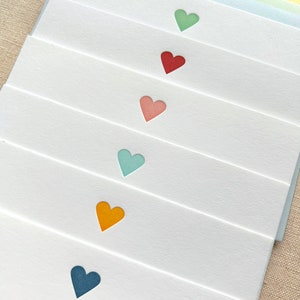 Flat Card Set with Multi-Colored Hearts