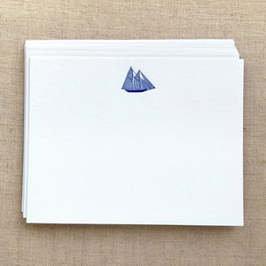Flat Card Set with Letterpress Schooner image 2