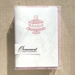 Birthday Cake Letterpress Card Set pink or blue image 2