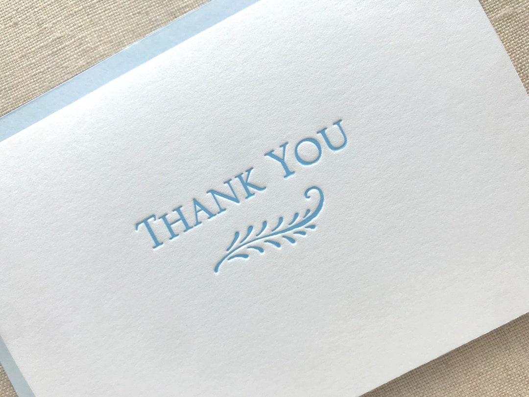 Thank You Letterpress Card Set - Etsy