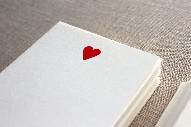 Flat Card Set with Letterpress Heart vertical image 2