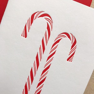 Candy Cane Letterpress Karten Set