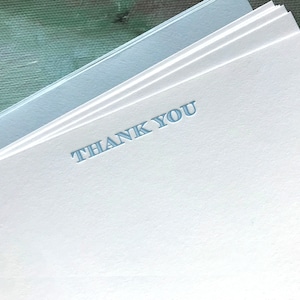 Flat Card Set with Letterpress Thank You