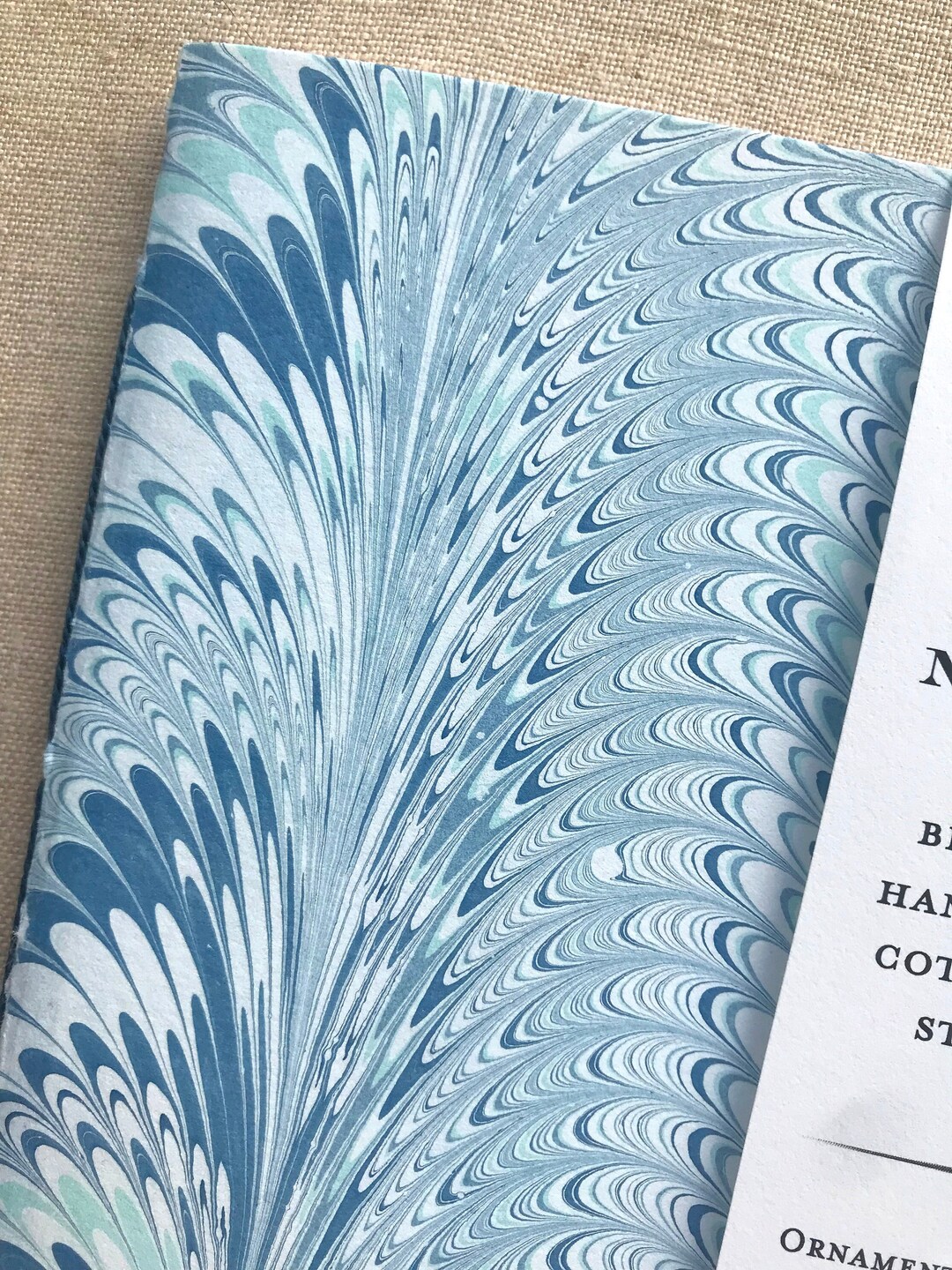 Hand Marbled Notebook in Blue - Etsy