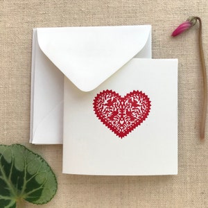Set of six small letterpress Valentines
