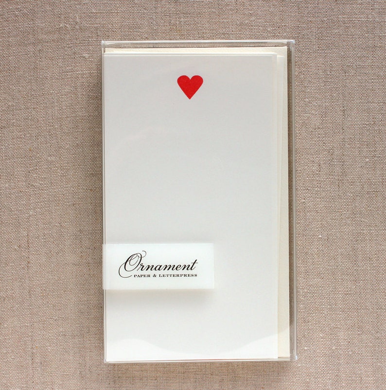 Flat Card Set with Letterpress Heart vertical image 3