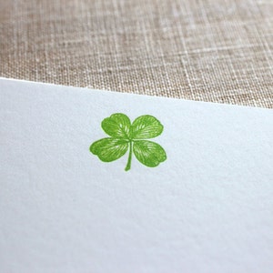 Flat Card Set with Letterpress 4-leaf Clover vertical image 2