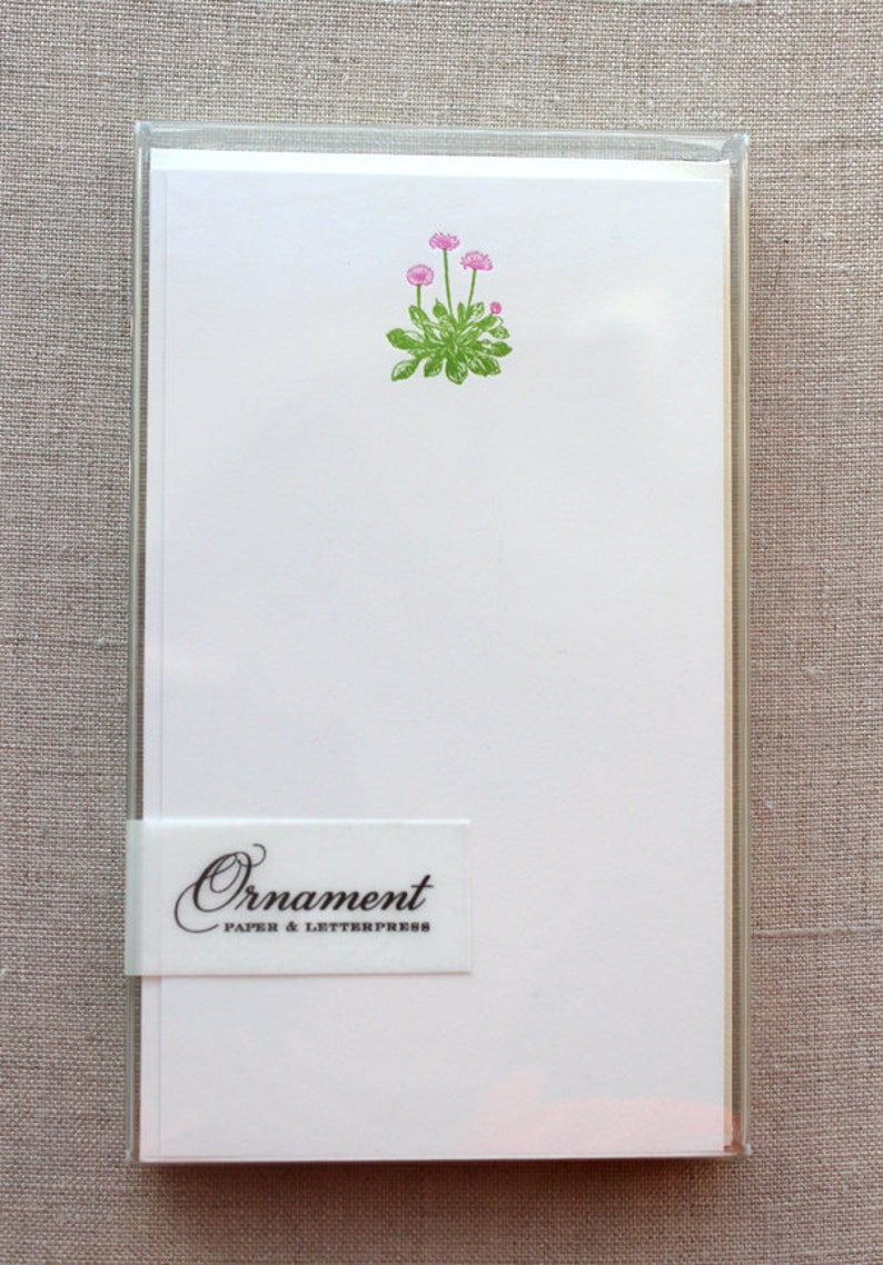 Flat Card Set with Letterpress Flowers vertical image 2