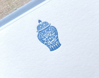 Flat Card Set with Letterpress Ginger Jar