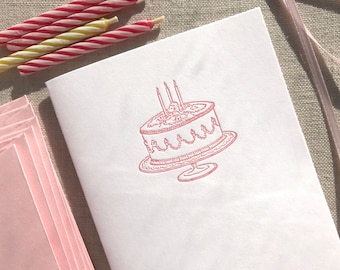 Birthday Cake Letterpress Card Set (pink or blue)