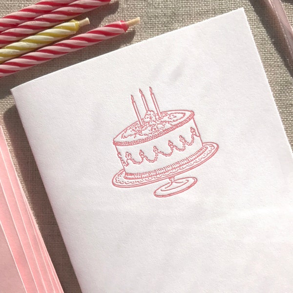 Birthday Cake Letterpress Card Set