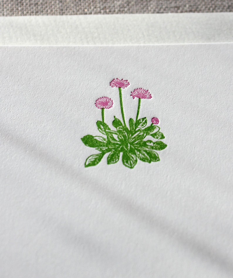 Flat Card Set with Letterpress Flowers vertical image 3