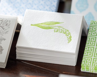 Lily of the Valley Letterpress Card Set