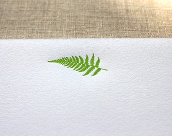 Cotton Writing Paper with Letterpress Fern