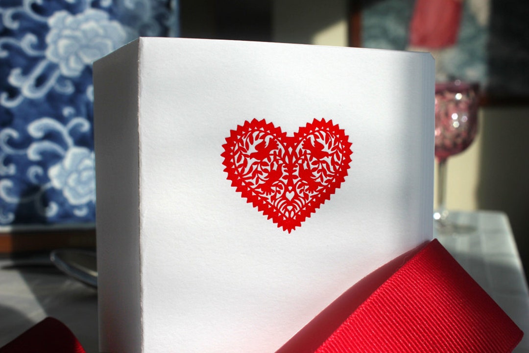 Heart Letterpress Card Set - Etsy