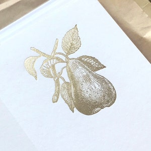 Gold Foil Letterpress Pear