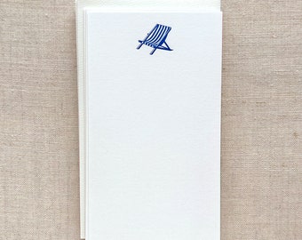 Flat Card Set with Letterpress Beach Chair (vertical)