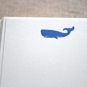 Flat Card Set with Letterpress Whale vertical image 2