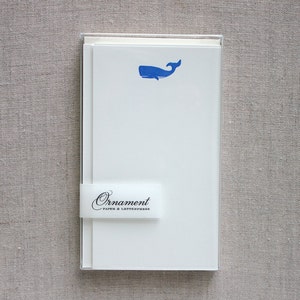 Flat Card Set with Letterpress Whale vertical image 3