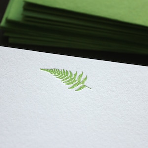 Flat Card Set with Letterpress Fern