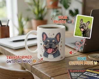 Tazza personalizzata con foto di animali domestici / Tazza da caffè in ceramica personalizzata per cani, gatti e conigli